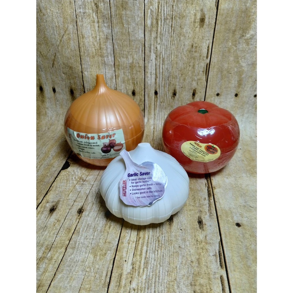 Hutzler Onion Garlic & Tomatoe Saver Set of 3 NOS (b8)